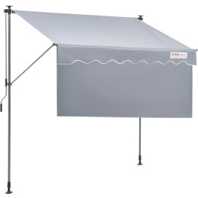 VEVOR Manual Retractable Awning, 118" Outdoor Retractable Patio Awning Sunshade Shelter VEVOR Manual Retractable Awning, 118" Outdoor Retractable Patio Awning Sunshade Shelter